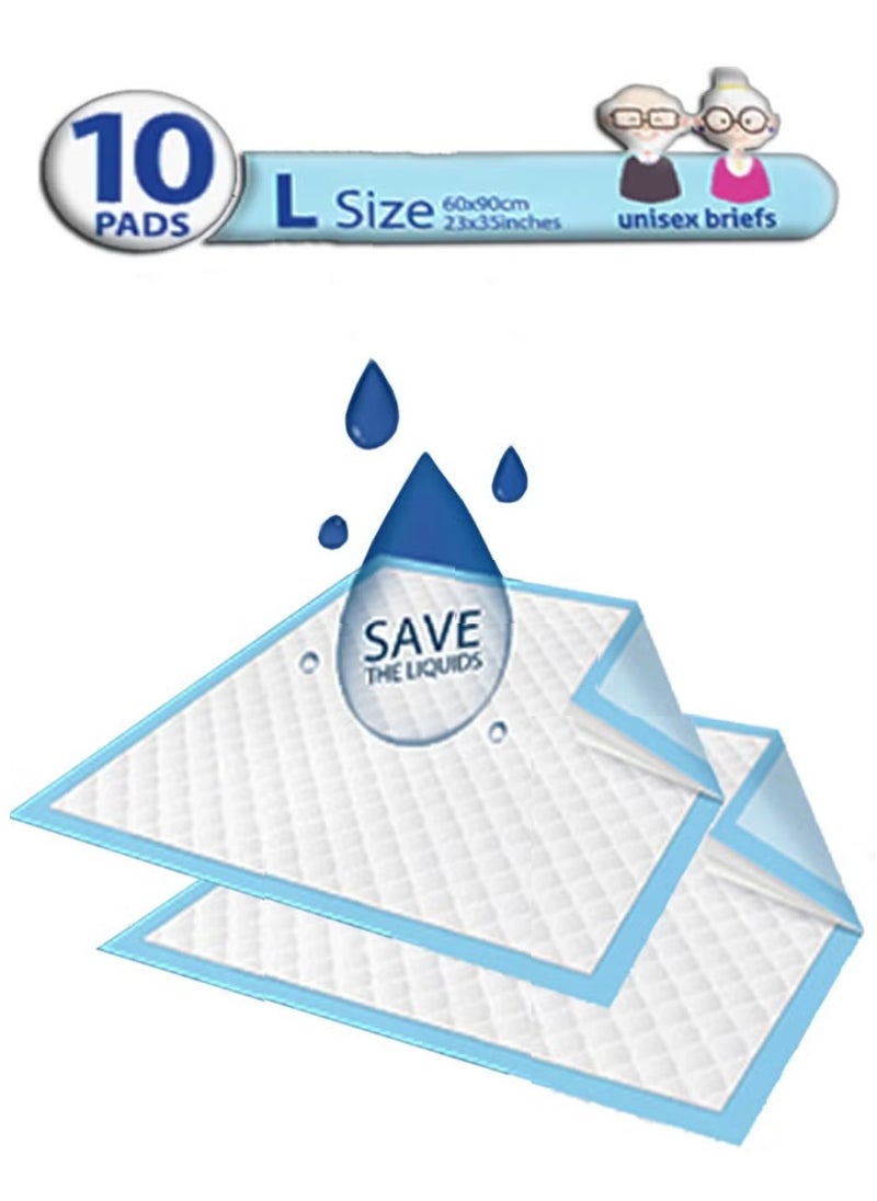 Life Life Super Absorbent Disposable Sanitary Incontinence Bed Mattress Set Waterproof for Mattresses, Sofas and Chairs for Kids, Adults, Elderly and Pets, Consists of 10 Mattresses, Size 60x90cm  - Image 2