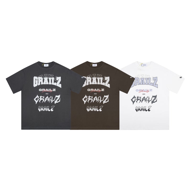 Trendy Brand Grailz Letter Print Unisex Loose Casual Cotton Short-Sleeved T-Shirt - Image 3
