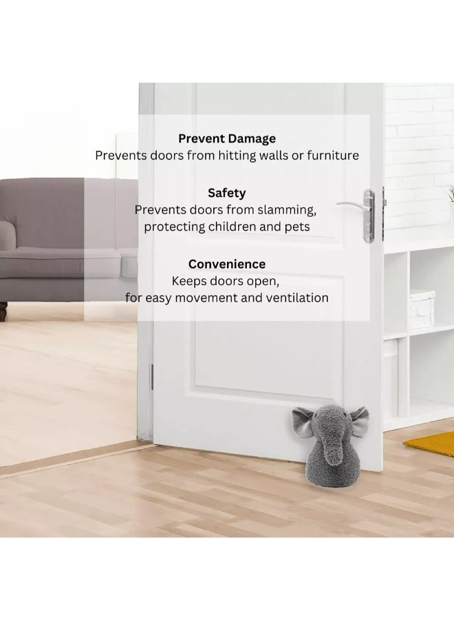 LUANCE Elephant Shaped Weighted Door Stop Anthracite Grey 9 x 7.8 x 7 Inch 4015936 - Image 4