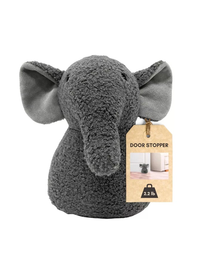 LUANCE Elephant Shaped Weighted Door Stop Anthracite Grey 9 x 7.8 x 7 Inch 4015936 - Image 1