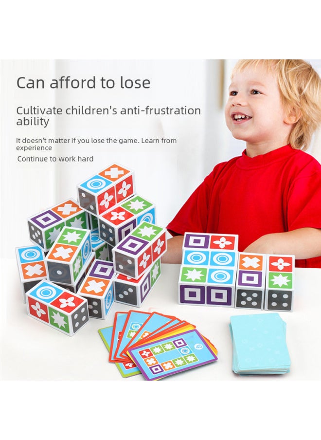 English STEAM Puzzle Board Games Toys For Children To Know Graphics Matching 3D Puzzle Training Eyesight Response-Color:Graphics Matching Game