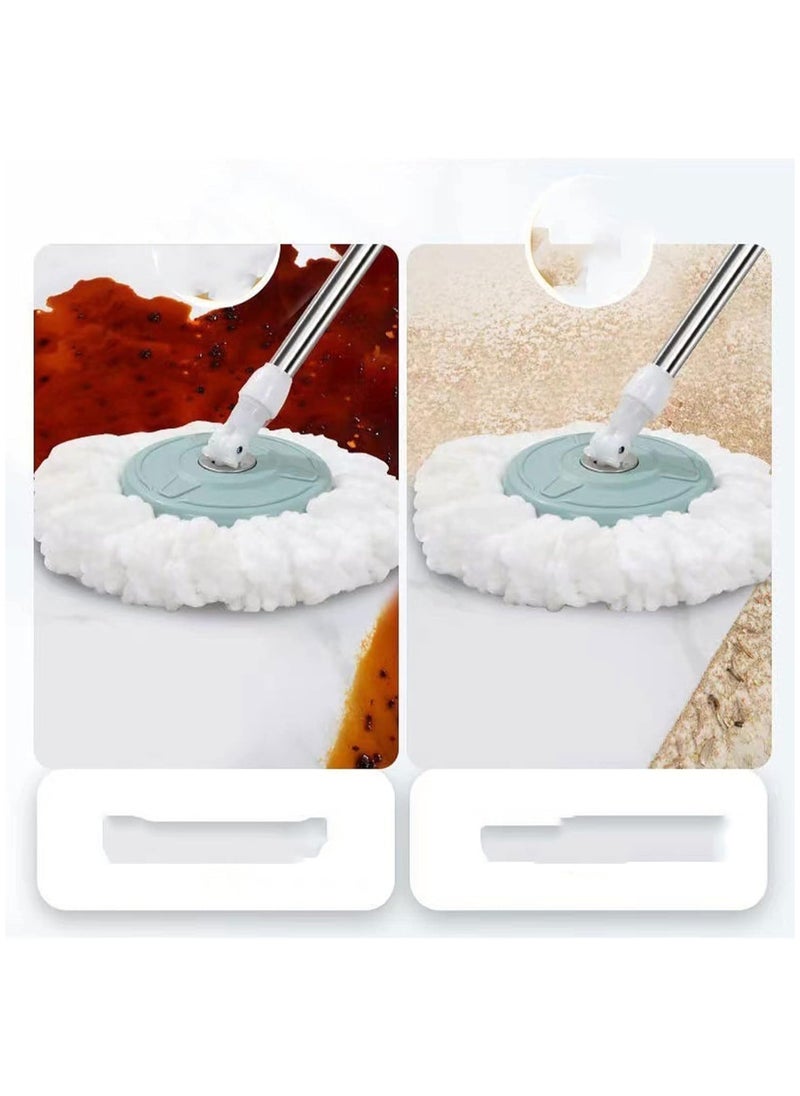 Generic - Spin Mop and Bucket System with Stainless Steel Handle, Self-Wringing, 360° Rotating, Hands-Free Cleaning, for Home & Kitchen – Mint Green - Image 1