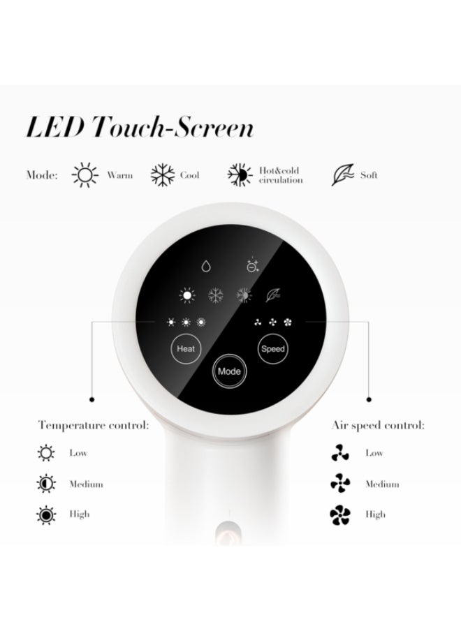 F7 Ultrasonic Hair Dryer With Touch Display Nano Ion Technology Heat Control Lightweight And Quiet