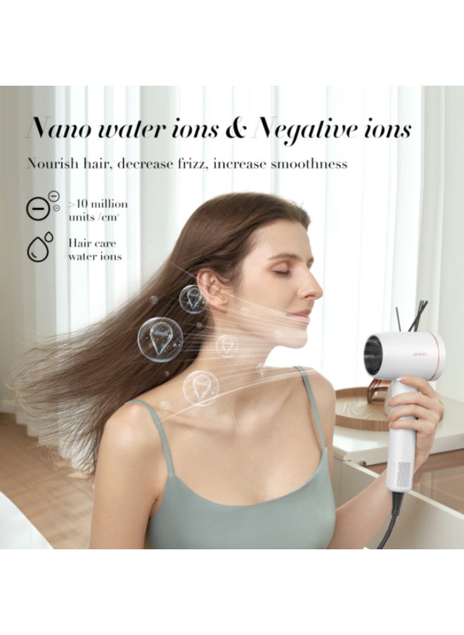 F7 Ultrasonic Hair Dryer With Touch Display Nano Ion Technology Heat Control Lightweight And Quiet