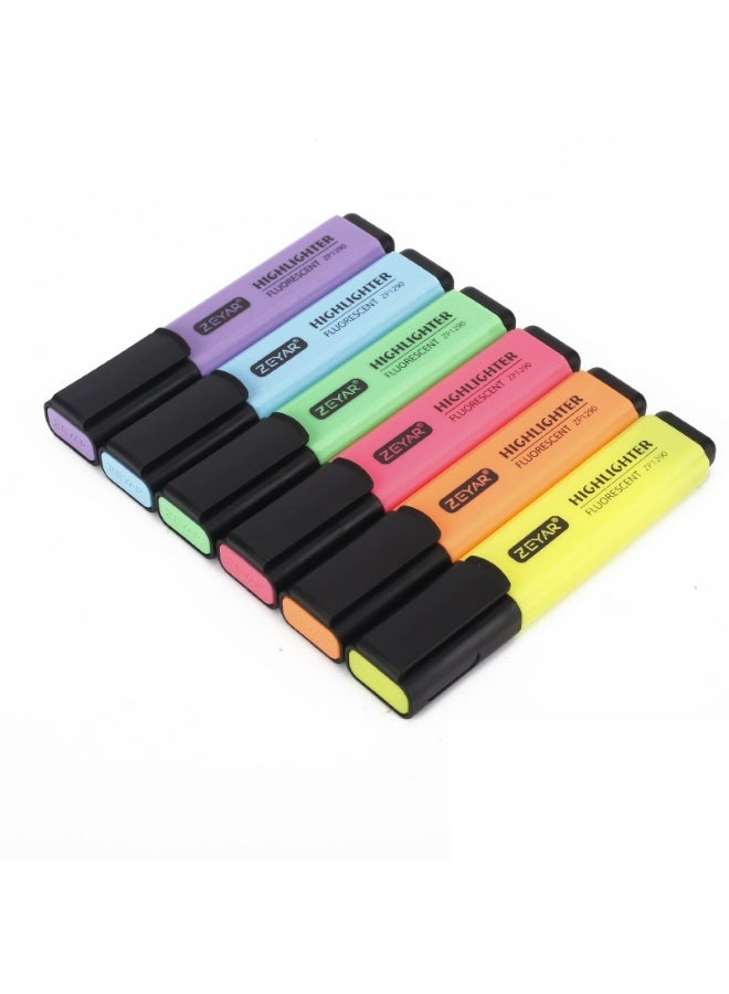 ZEYAR Highlighter, Pastel Colors Chisel Tip Marker Pen, AP Certified, Assorted Colors, Water Based, Quick Dry (6 Colors) - Image 5