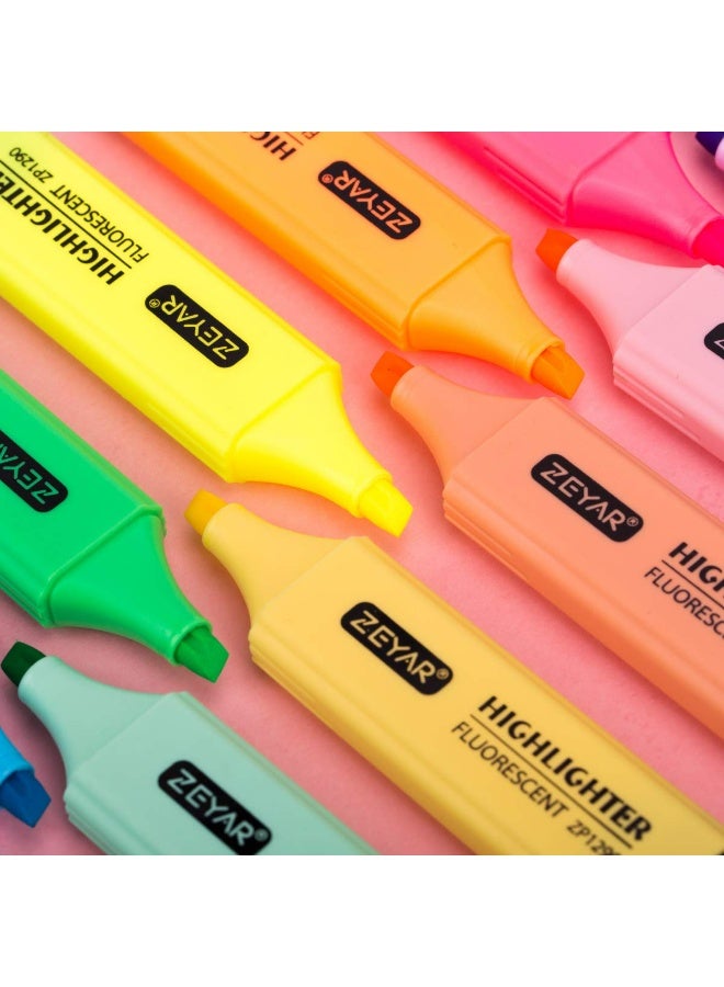 ZEYAR Highlighter, Pastel Colors Chisel Tip Marker Pen, AP Certified, Assorted Colors, Water Based, Quick Dry (6 Colors) - Image 2