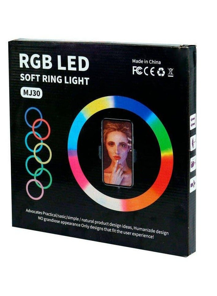MJ30 soft ring light Selfie Desktop LED Ring Light RGB Color Light for Vlog YouTube Portrait Photography - Image 1