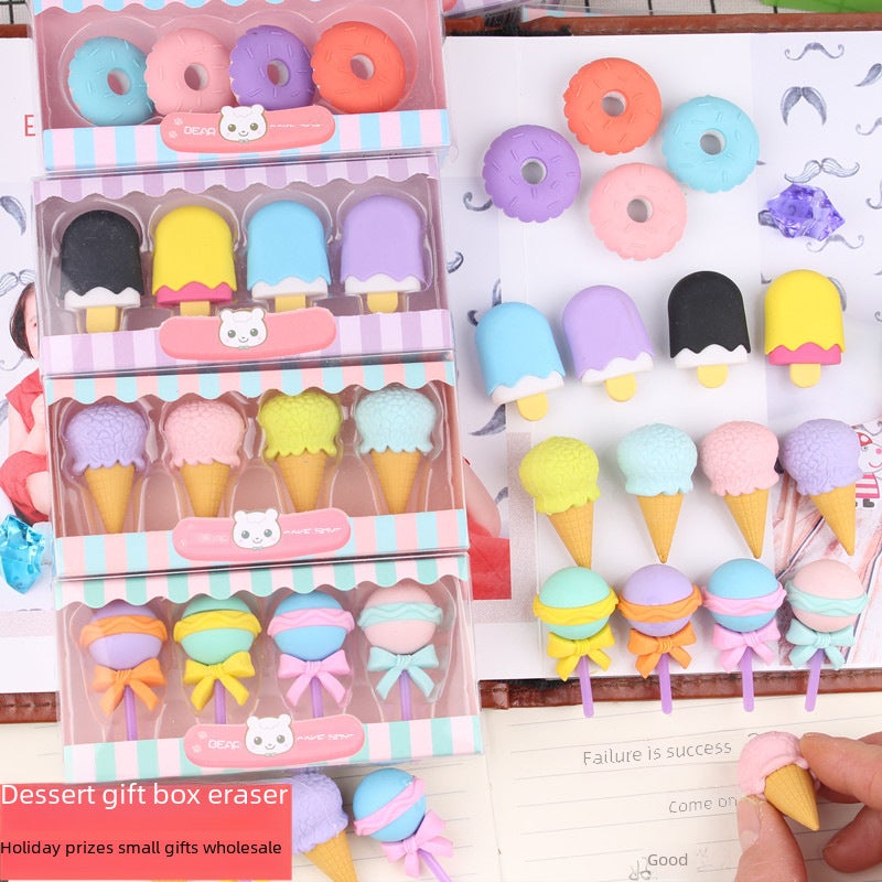 Generic Creative Cartoon Gift Box Erasers for Students Mixed [random]] 