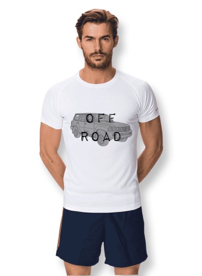 Mens Soft Tshirt Printed Off road 