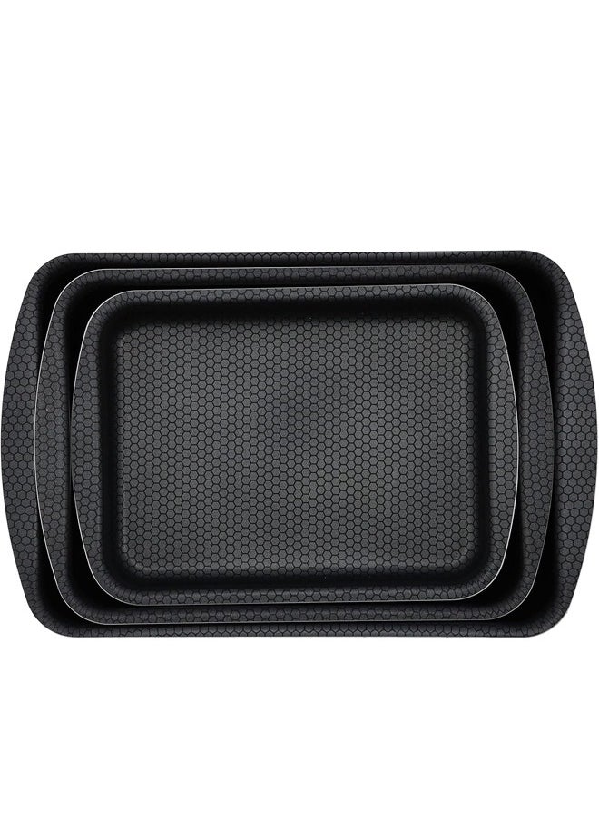 Cady One A set of 3-piece rectangular oven trays for bread and pizza, high thickness, heat-resistant and non-stick (25-30-35) cm  - Image 5