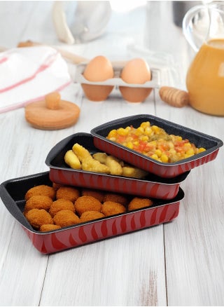 A set of 3-piece rectangular oven trays for bread and pizza, high thickness, heat-resistant and non-stick (25-30-35) cm - pzsku/Z6C7D554B985A328F8E27Z/45/_/1737031335/6f8c66c8-f6bb-4bd3-a5f5-27bdd8025101