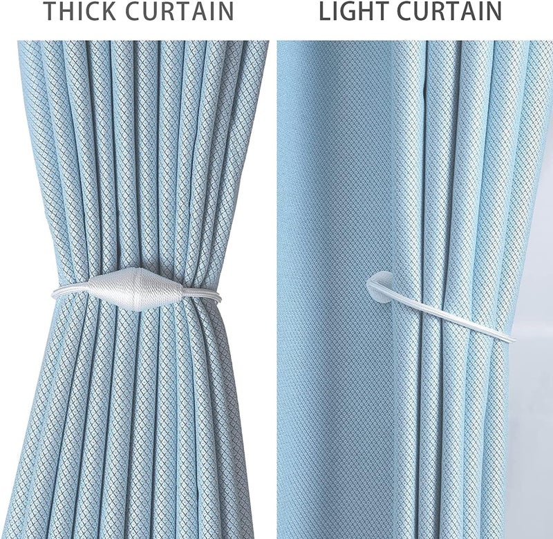 XDerlin Window Curtain Holdbacks Magnetic Curtain Tiebacks, Upgraded 16 Inch Home Office Decorative Twist Tie Backs for Blackout Sheer Window Treatment, White - Image 3