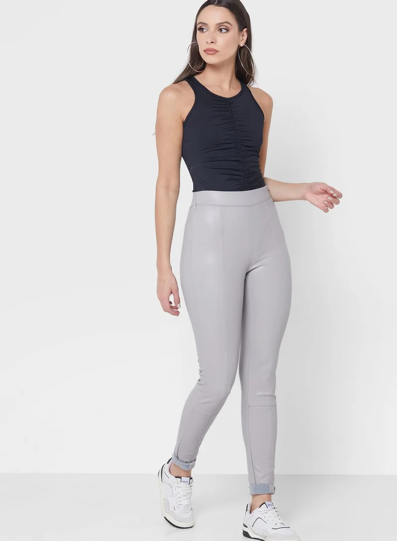 Topshop Tall Faux Leather Skinny Fit Trousers