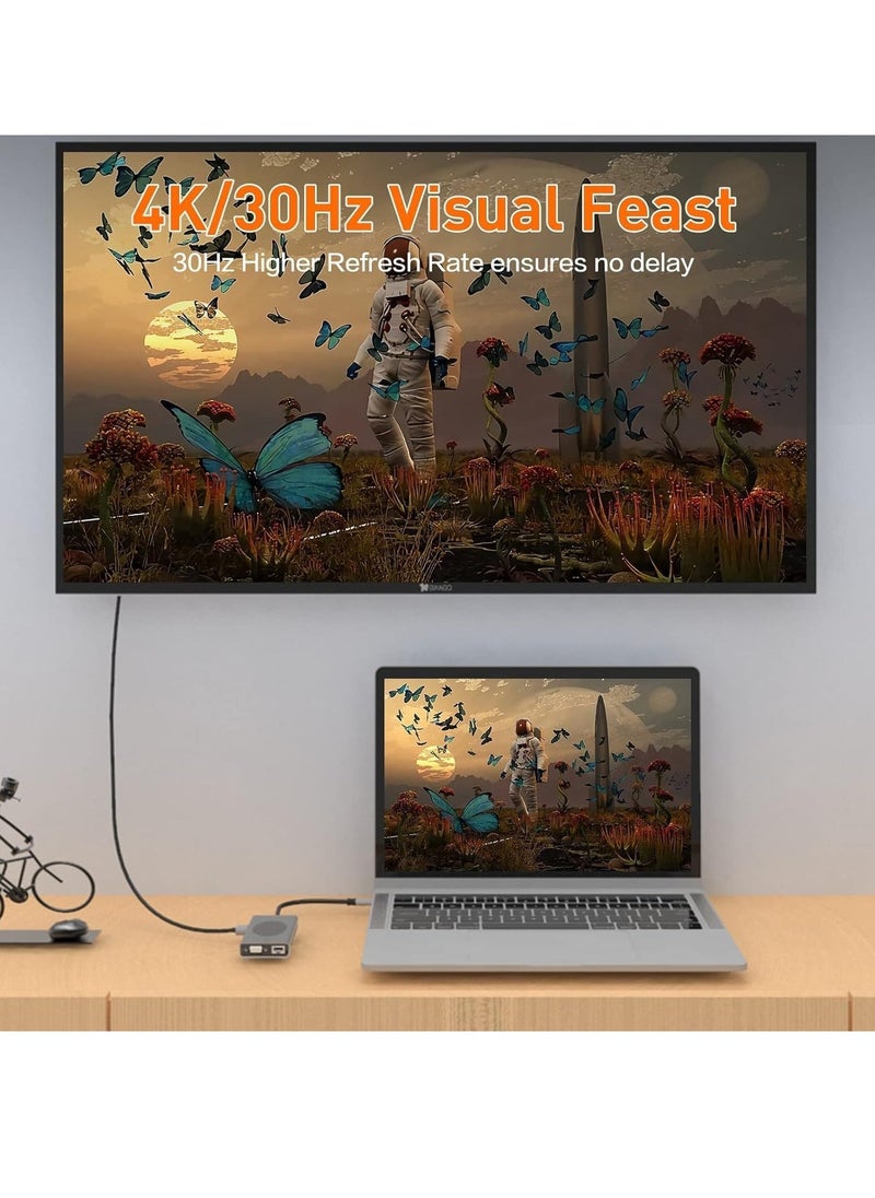 ELTRAZONE 13-in-1 USB C Docking Station with Wireless Charging, 4K HDMI, VGA, USB 3.0, USB C, Ethernet, and More – Ultimate Connectivity Hub for MacBook Pro & Type-C Devices – Expand Your Workspace - Image 4