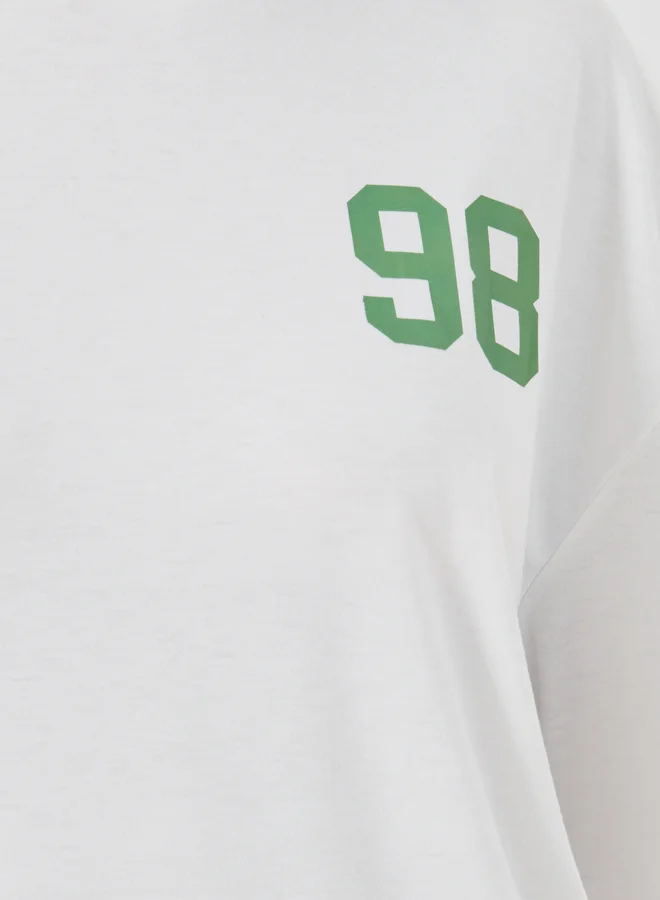 Styli Styli Slogan Print Round Neck Oversized T-Shirt