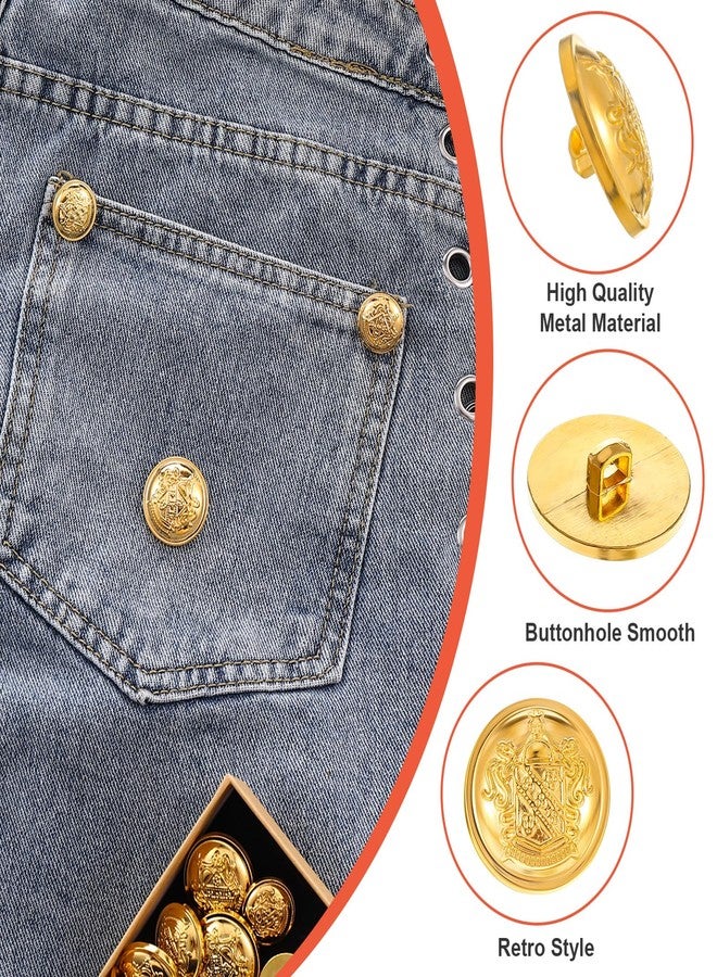 Ymapinc أزرار ذهبية من يامبينك 18 قطعة للسترة، 25 مم، 21 مم، 18 مم، زر نحاسي أنيق من البلاستيك العتيق للخياطة، الملابس، الأزياء، البدلات، الجينز، السترات، الزي الرسمي، الحرف اليدوية - Image 4