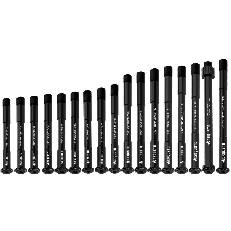 Generic GRQUSTO 1.5mm Thread Pitch Front Rear Thru Axles for Road Mountain Bicyle Suspension Forks Rigid Forks and Bike Rear Frame, 6061 Aluminium Alloy Boost Through Axle: 12mm x 168mm  - Image 1