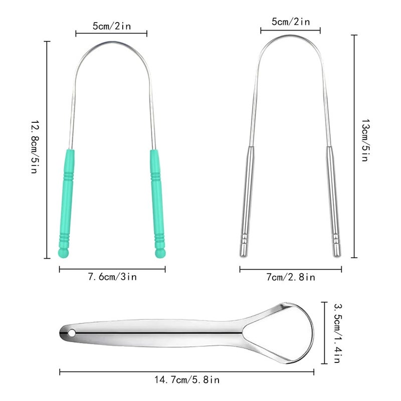 TRKETK 4 Pezzi Tongue Scraper, Tongue Cleaner U Shape Tongue Scraper Stainless Steel Tongue Cleaning Scraper Tongue Scrape, Removes Bad Breath Fresh Breath - Image 2
