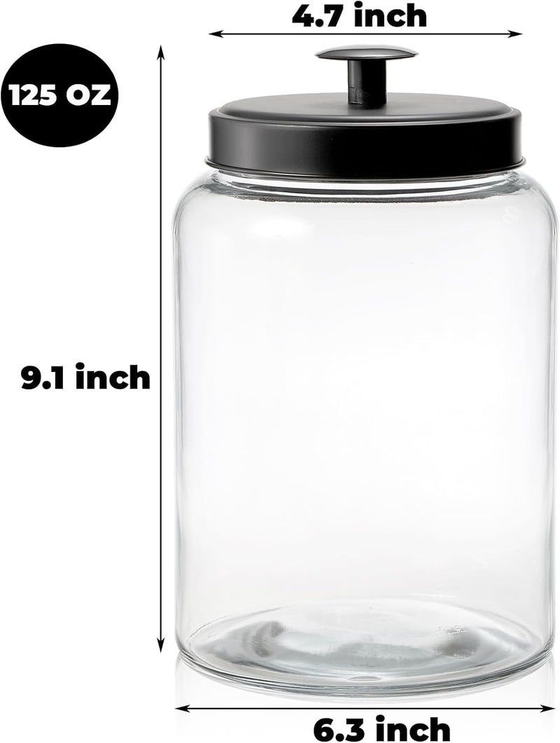 KASTWAVE Large Glass Jars with Metal Lid, 125 OZ Airtight Food Storage Container, Glass Storage Containers, Cookie Jar, Food Storage Container for Kitchen Counter - Image 2