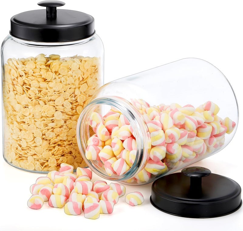 KASTWAVE Large Glass Jars with Metal Lid, 125 OZ Airtight Food Storage Container, Glass Storage Containers, Cookie Jar, Food Storage Container for Kitchen Counter - Image 3