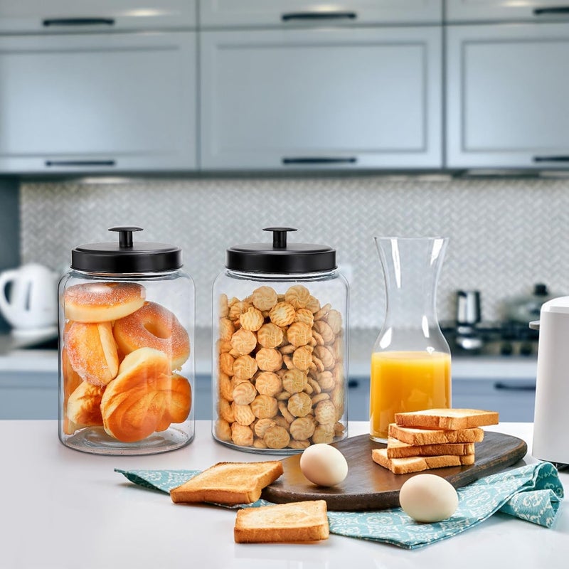 KASTWAVE Large Glass Jars with Metal Lid, 125 OZ Airtight Food Storage Container, Glass Storage Containers, Cookie Jar, Food Storage Container for Kitchen Counter - Image 4
