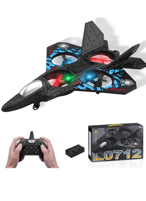 Aeroplane 2.4GHz Remote Controlled Aeroplane L0712 Quadcopter Floating Fighter Plane RC Aeroplane RTF for Beginners, Children and Adults, APlane Toy with Coloured Lights USB Charging