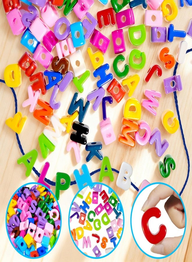 Bbiamsleep 212 Pcs Lacing Letters Beads, Colorful Mixed Uppercase Lacing Alphabet Beads with 12 Laces for Fine Motor Skills Spelling and Training - Image 3