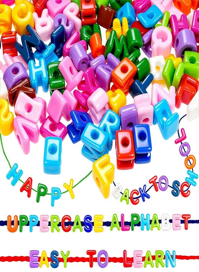 Bbiamsleep 212 Pcs Lacing Letters Beads, Colorful Mixed Uppercase Lacing Alphabet Beads with 12 Laces for Fine Motor Skills Spelling and Training - Image 1