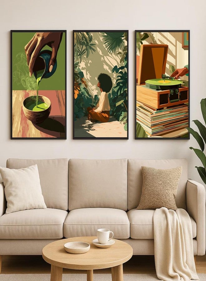 Gamya Aesthetic Framed Wall Paintings Posters For Bedroom, Living Room, Cafe, Restaurant Wall Decoration, Girls, Home, Boys Room Wall Decor Item (Decor A, 13x19 Inches, Framed) - Image 1