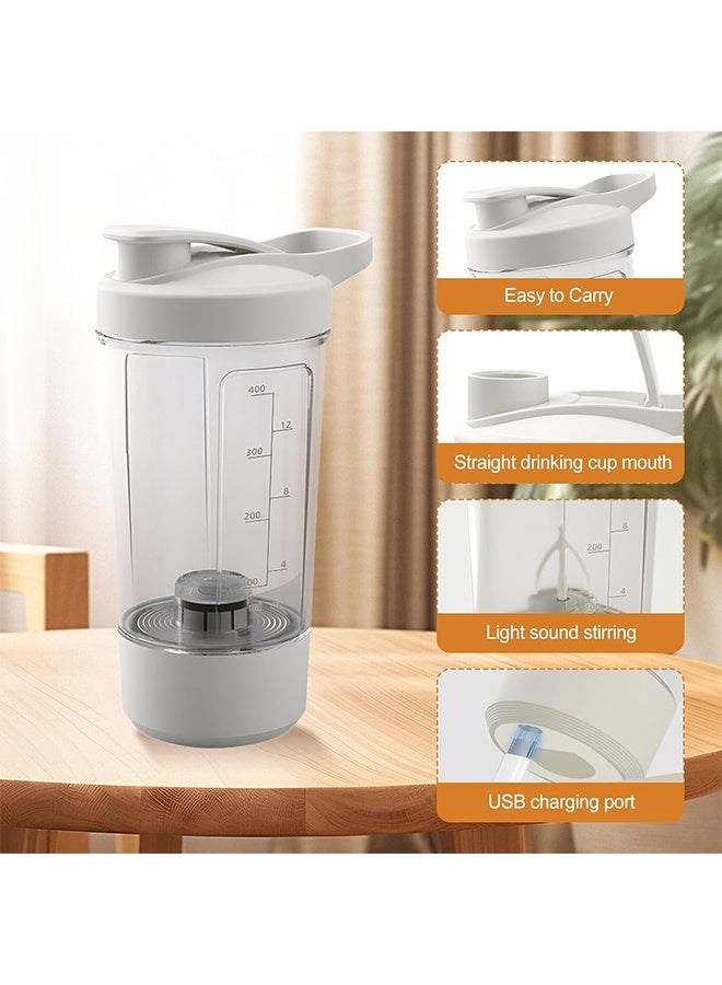 RollsTimi  Electric Protein Shaker Bottle, 400ML BPA-Free Workout Blender Bottle, USB Rechargeable Portable Gym Mixer for Shakes and Meal Replacements - Image 1