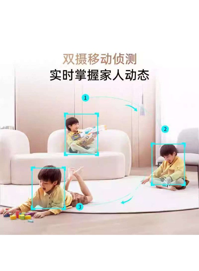 C Dual Camera 2k+ Version Home Monitoring Camera Ultra Clear 360-degree Panoramic Ptz Remote Access Via Phone - Image 3
