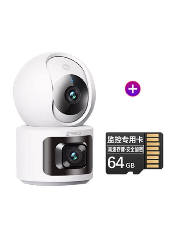 C Dual Camera 2k+ Version Home Monitoring Camera Ultra Clear 360-degree Panoramic Ptz Remote Access Via Phone - Image 1