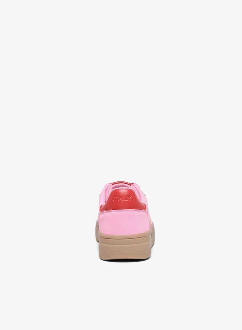 Only Aurora Pink Detail:RED Onldansal Low Top Sneakers for Women | Best Price UAE