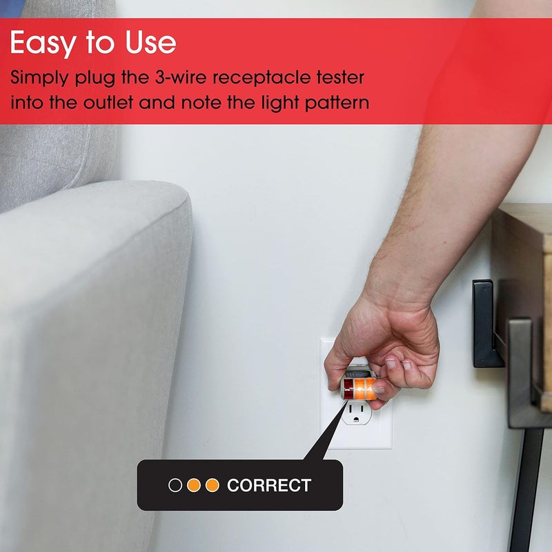 Power Gear 3-Wire Receptacle Tester - Image 3