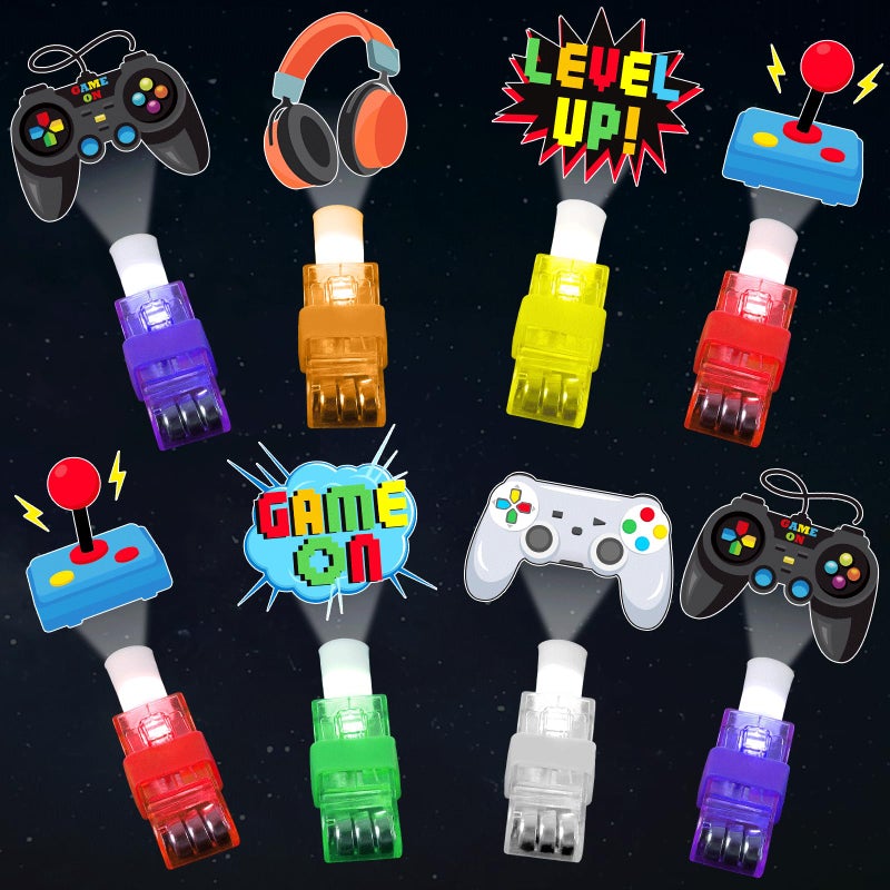CHUNNIN 36 PCS Video Game Party Favors Game LED Light Up Finger Lights Glow in the Dark Fillers Gamer Party Finger Light Bulk for Chriatmas Goodie Treat Bags Stuffers Game Birthday Party Supplies - Image 3