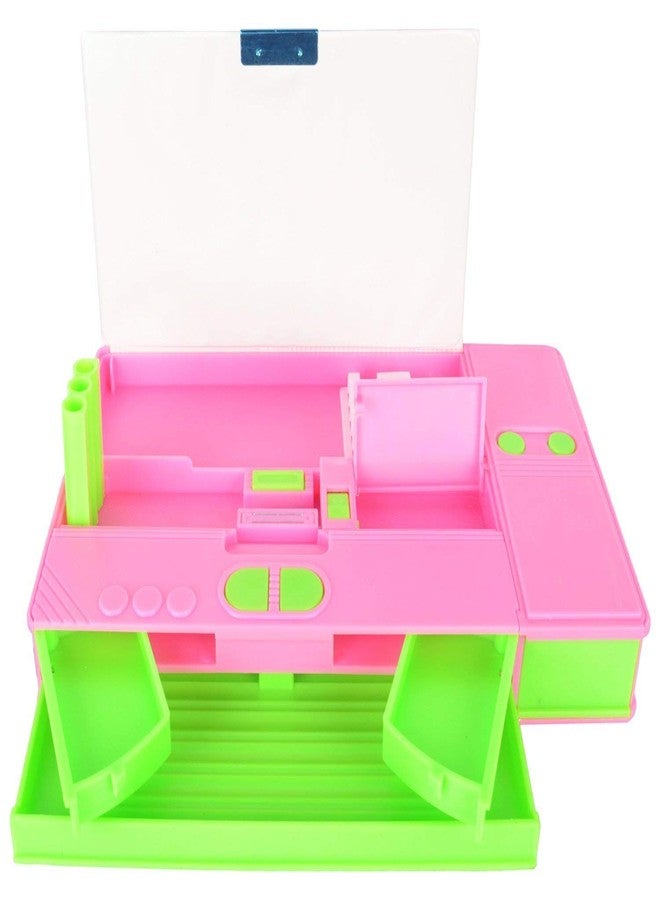 JOY LAND JOYLAND Combo 1 Jumbo Magnet Pencil Box 2 Pcs Glitter Geometry Box for Girls, Double Sided Stationary Box for Girls Plastic Pencil Box Birthday Return Gifts for Kids ND30 (Random Design) (Purple) - Image 3