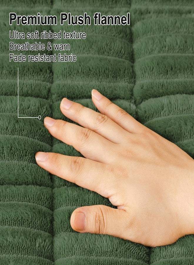 smiry غطاء أريكة سميري للكلاب، قابل للغسل، مانع للانزلاق، غطاء أريكة ناعم للحيوانات الأليفة، مناسب لأرائك بثلاث وسائد، غطاء أريكة سميك وناعم لحماية الوسائد (أخضر داكن، 27.6 بوصة × 47 بوصة). - Image 4