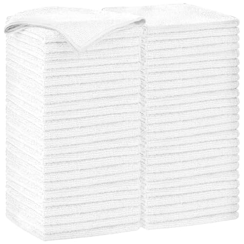AIDEA Microfiber Cleaning Cloth White50PK Soft Microfiber Towels for Cars Absorbent Cleaning Rags LintFree StreakFree Wash Cloths for House Kitchen Window115115 - Image 1