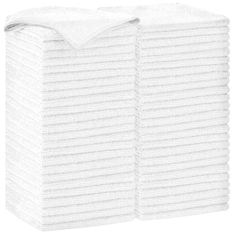 AIDEA Microfiber Cleaning Cloth White50PK Soft Microfiber Towels for Cars Absorbent Cleaning Rags LintFree StreakFree Wash Cloths for House Kitchen Window115115 - Image 2