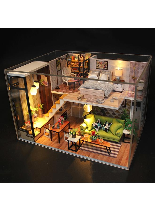 Bluejw Hongda DIY Cabin Modern Simple Style Handmade Wooden Assembled Model Doll House Takes You To Romantic Nordic - Image 4