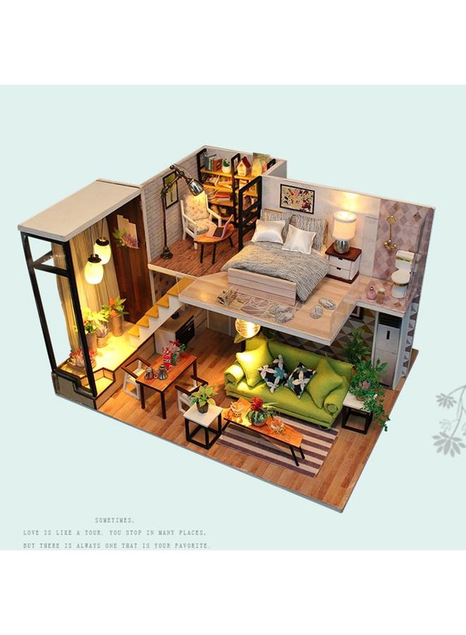 Bluejw Hongda DIY Cabin Modern Simple Style Handmade Wooden Assembled Model Doll House Takes You To Romantic Nordic - Image 5