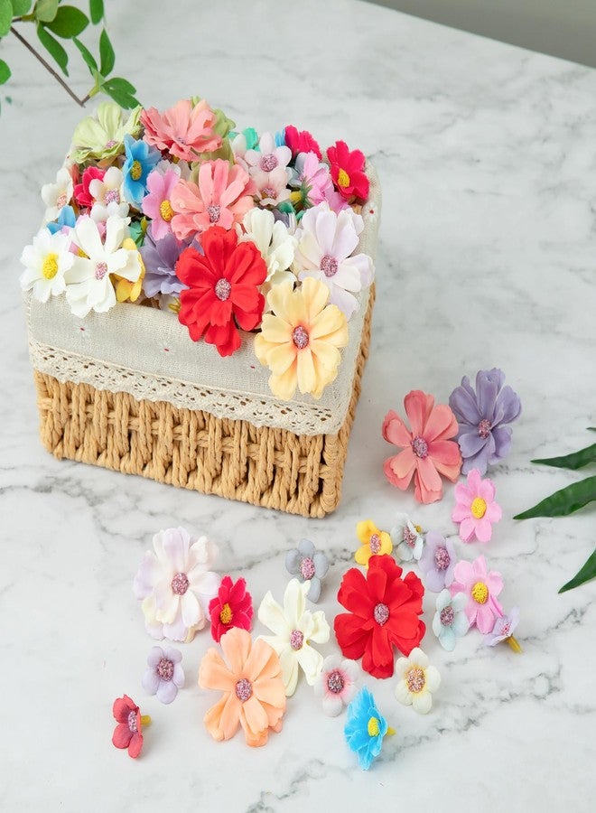 CIPOWM 200pcs Mini Faux Flower Heads Artificial Flower Heads Small Silk Flower Fake Daisy Peony Flowers for Craft Garland Wedding Party Supply Home Decoration - Image 4