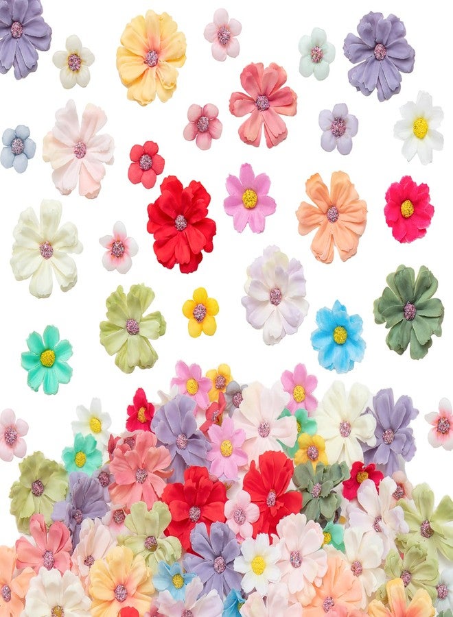 CIPOWM 200pcs Mini Faux Flower Heads Artificial Flower Heads Small Silk Flower Fake Daisy Peony Flowers for Craft Garland Wedding Party Supply Home Decoration - Image 1