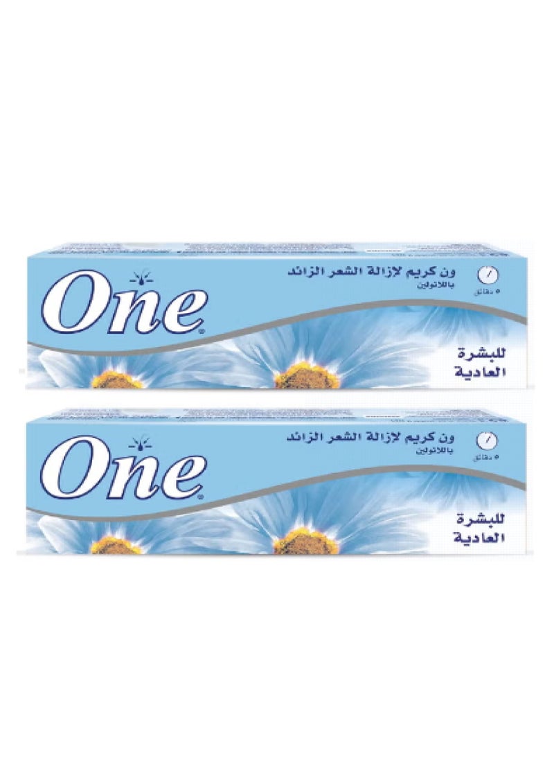 وان - مجموعة من قطعتين كريم لإزالة الشعر الزائد باللانولين  140X2جرام - Image 1