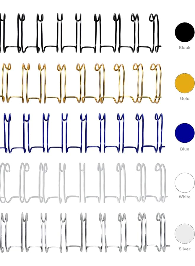 RAYSON Wire Binding Ring 12.7 Mm 3:1 Pitch Double Loop Wire Mixed Color 34 Holes 100Pcs Box  - Image 5