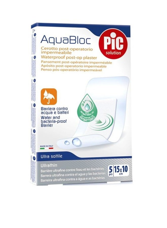 PIC Pic Aquabloc post-operative patch Plasters 15x10cm - 5s 