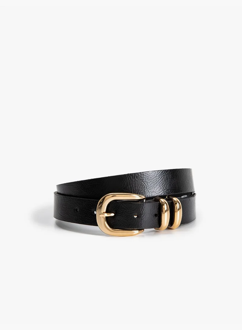 KOTON Faux Leather Metal Buckle Detail Belt