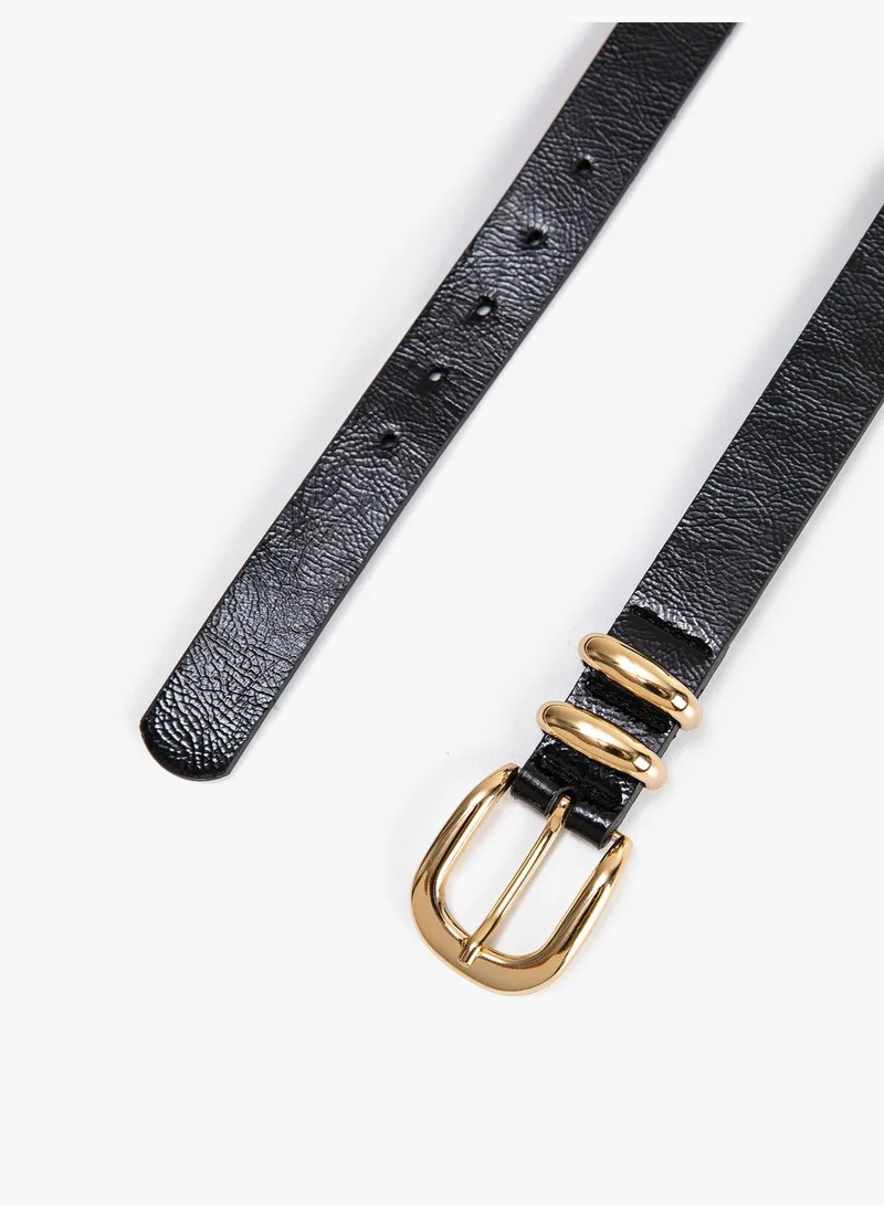KOTON Faux Leather Metal Buckle Detail Belt