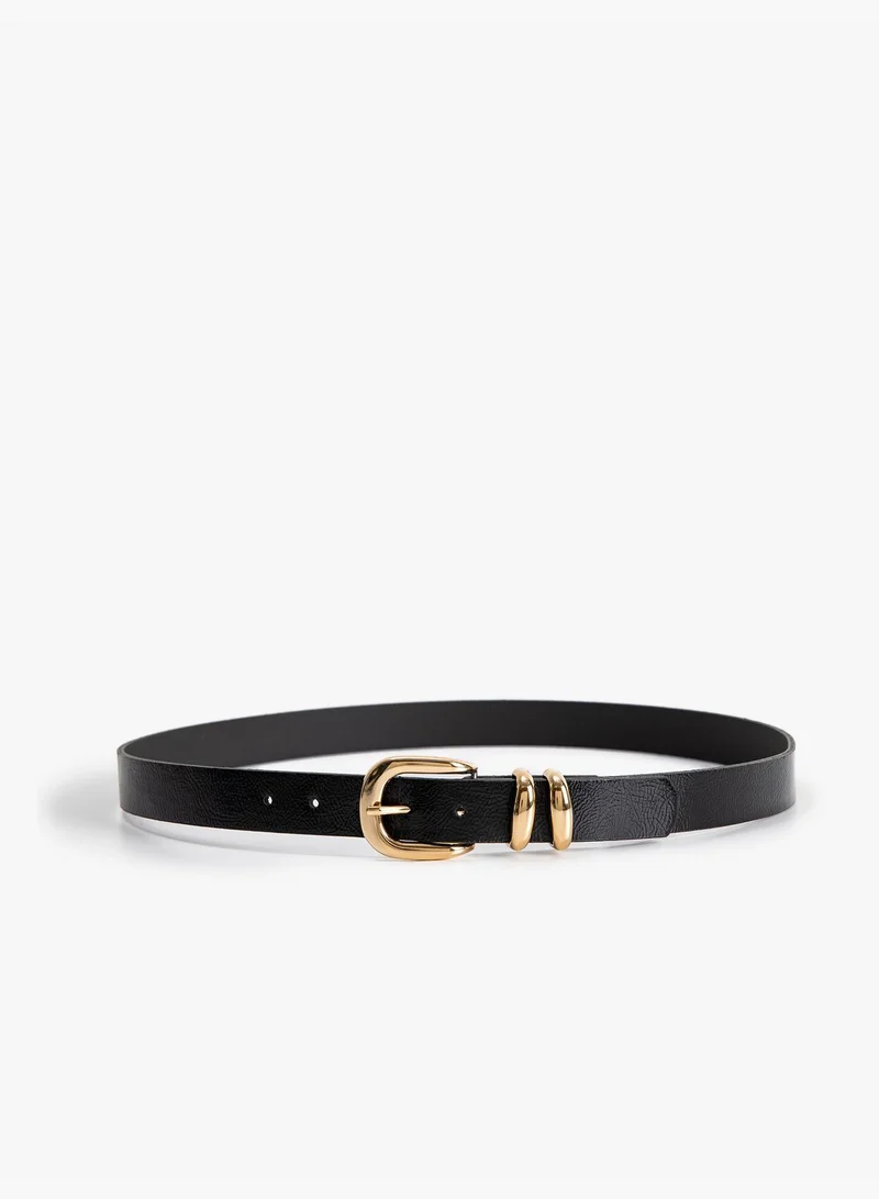 KOTON Faux Leather Metal Buckle Detail Belt