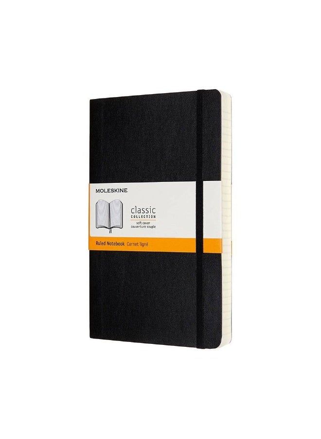 MOLESKINE Expanded Notebook Large Size Ruled Pages Black Soft Cover 400 Pages - Image 1